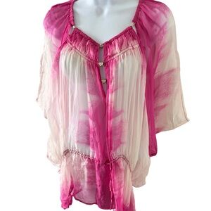 Roberto Cavalli Style 100% Silk Beach Cover Up Made in Italy